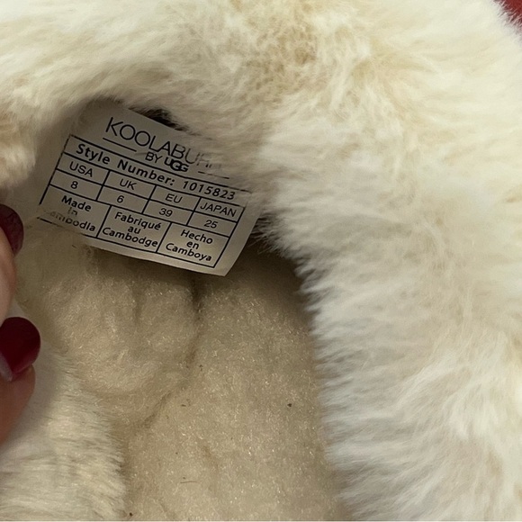 Koolaburra by UGG Milo Red Suede Slippers Faux Fur Lined Slip-On Size 8 - Picture 6 of 12